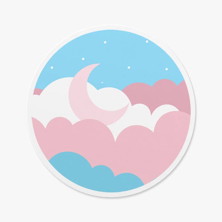 Autocollant en vinyle Subtle Transgender Pride pour personnes LGBTQIA+ fermées pour la vente par Sleepy Unicorn Studio