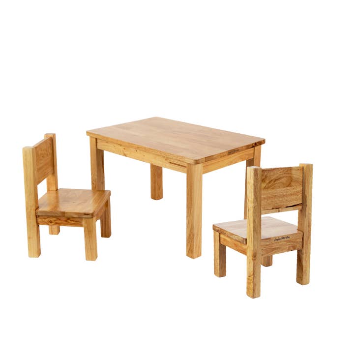 Montessori Natural Wood Child Table and Chair Set for wholesale by Pioupiou et Merveilles