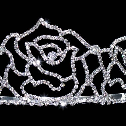 #15454 - Rose Tiara 2 1/8" for wholesale by Bridal Store Jewelry
