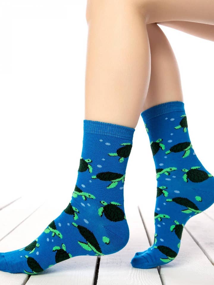 Women's Turtle Lover Animal Socks for wholesale by Socksbros LTD