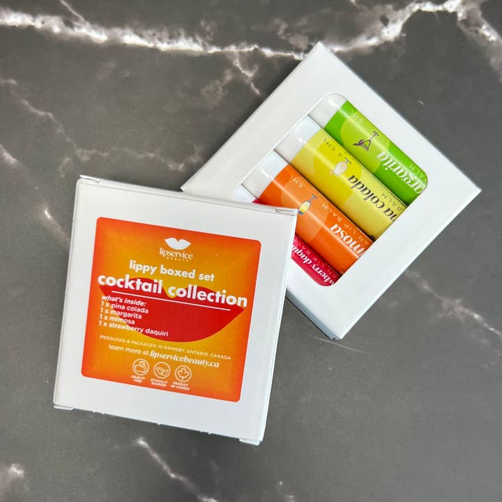 Cocktail Collection Lip Balms for wholesale by Lip Service Beauty