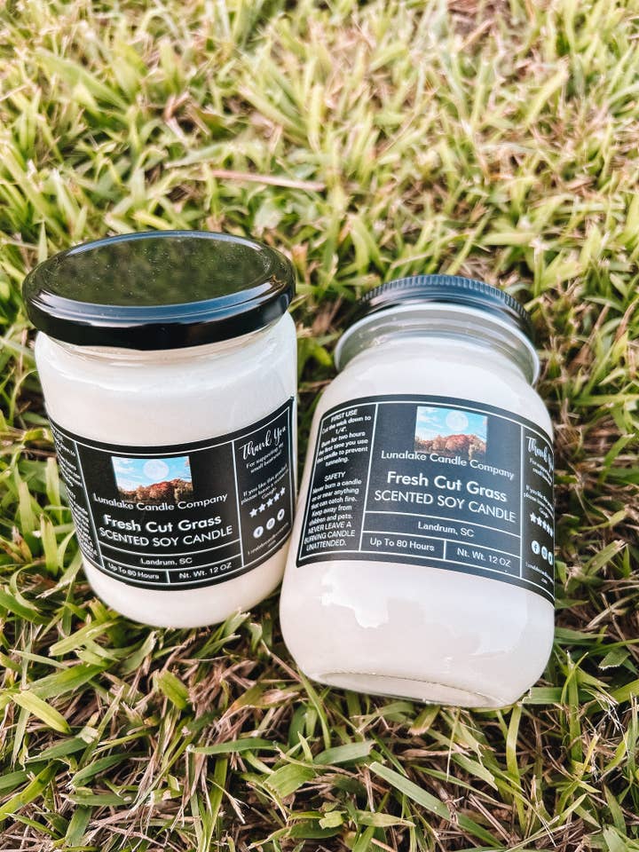 Fresh Cut Grass for wholesale by Lunalake Candle Company, LLC