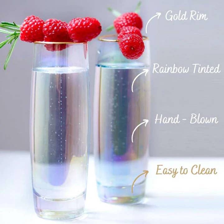 Forma House – wholesale Wine glass – Root7 / Drinkind - Prosecco Stemless 4-pack Rainbow1