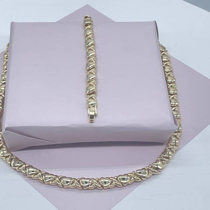 Milie - Wholesale Sieradenset - 18k GF Hart XOXO Armband en Ketting Set5