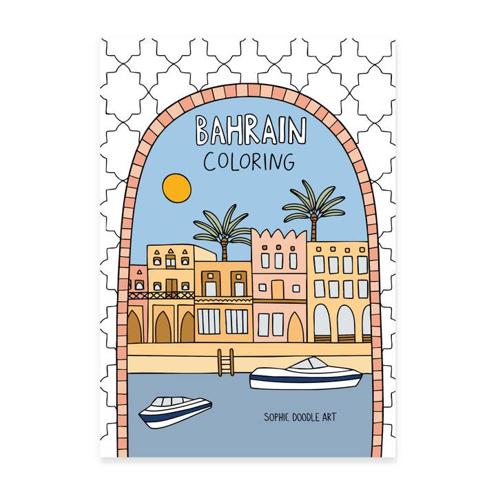 A Little Trip to: Bahrain Colouring Book for wholesale by Sophie Doodle Art