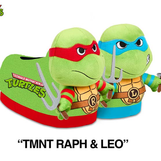 TMNT Raph & Leo - 3D Slippers Large for wholesale by Odd Sox