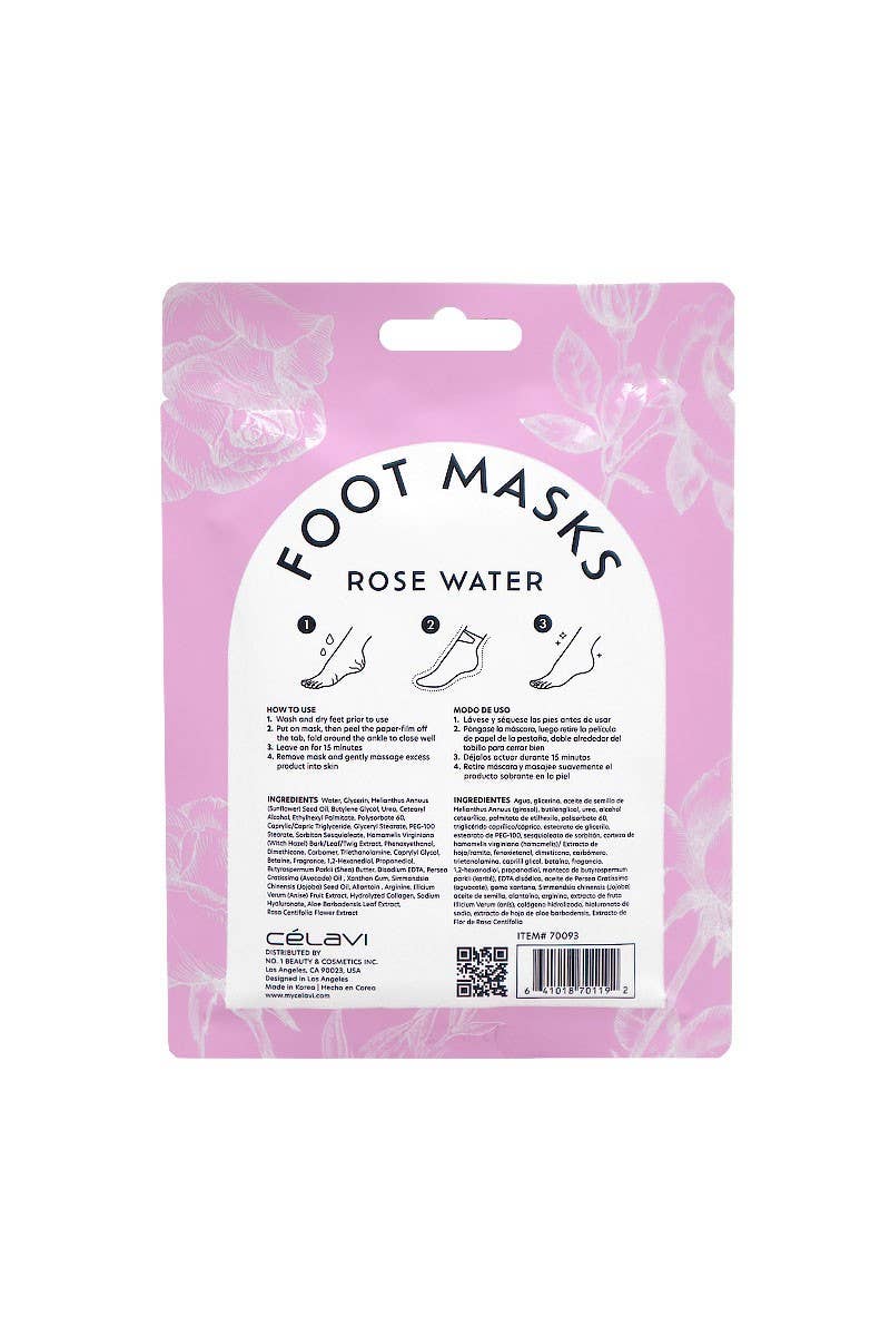 PINEAPPLE Beauty – wholesale Foot mask – Celavi 70093 Rose Water Foot Mask - 24 pcs3