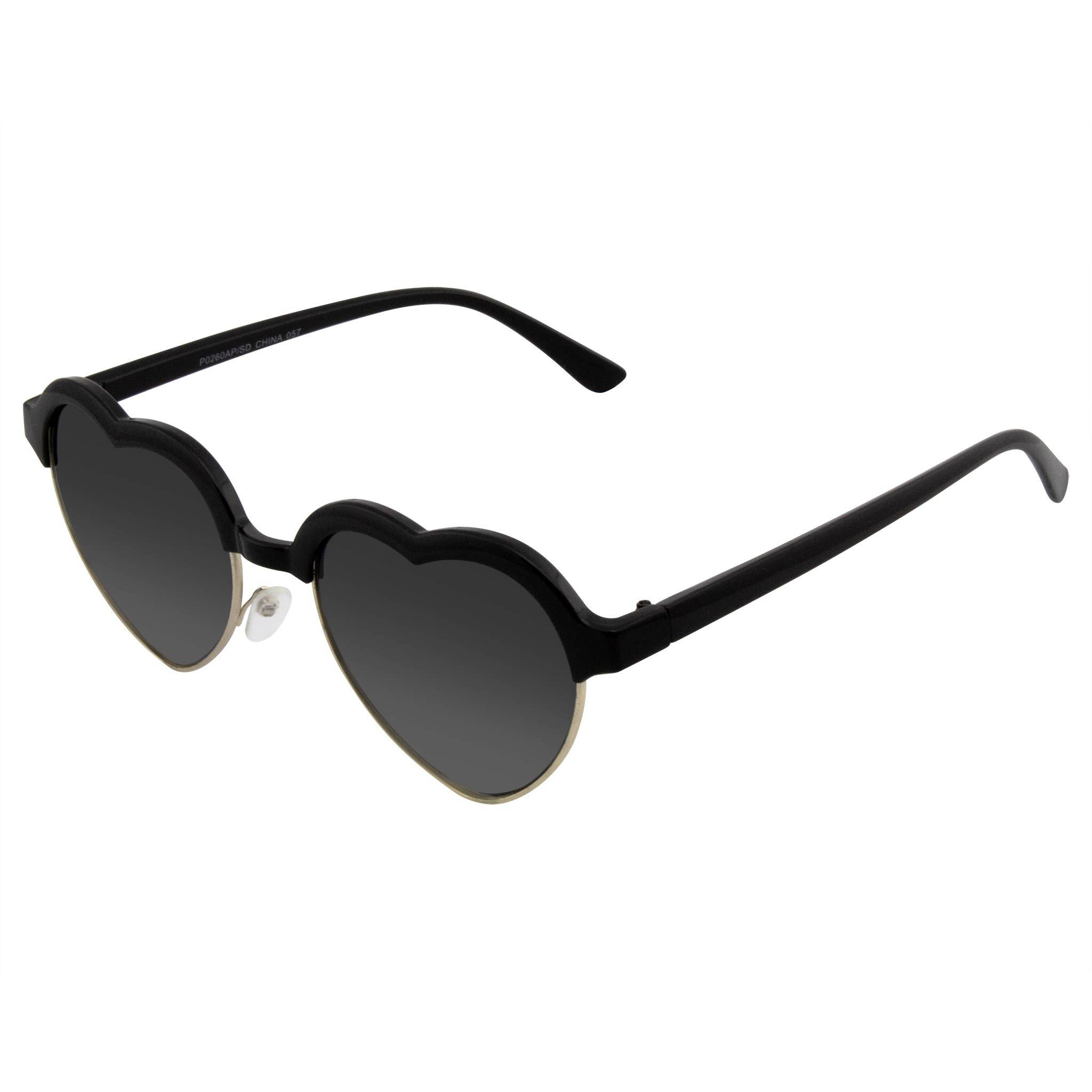 Emblem Eyewear - Wholesale Sunglasses - Women's - Cute Vintage Half Frame Inspired Heart Shape Sunglasses2