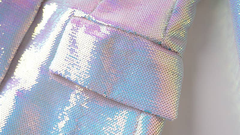 Productseeker - Wholesale Top & Short Set (NOT Loungewear) - Women's - SET051（3） Rainbow Sequin Set: Blazer & Shorts Duo9