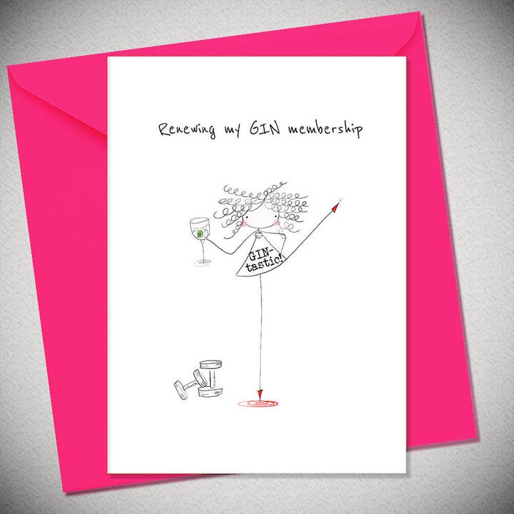 Bexy Boo Ltd – wholesale Everyday greeting card – Renewing my GIN membership - GIN-tastic!