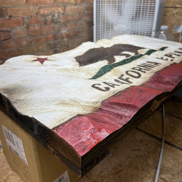 Schmedic Woodworking - Wholesale Sign - Wood Wavy California State Flag