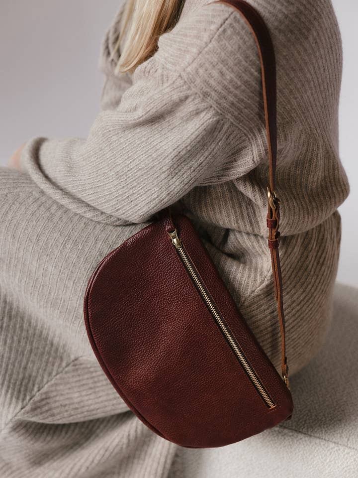 The Big Sling Bag, Bordeaux for wholesale by ABBY ALLEY