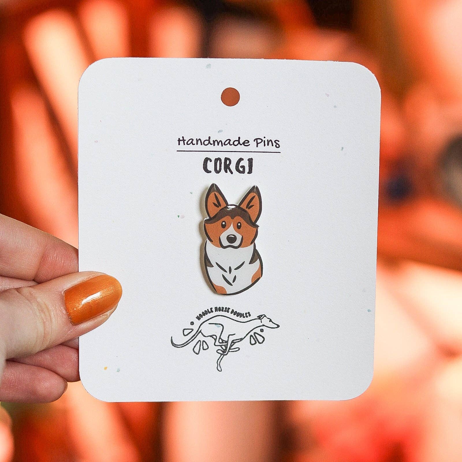 Noodle Horse Doodles - Wholesale Lapel Pin/Button - Corgi - Handmade Pin2
