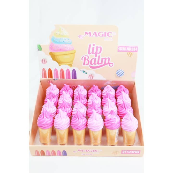 MIX COLOR Ice Cream Cone Magic Lip Balm for wholesale on Faire5