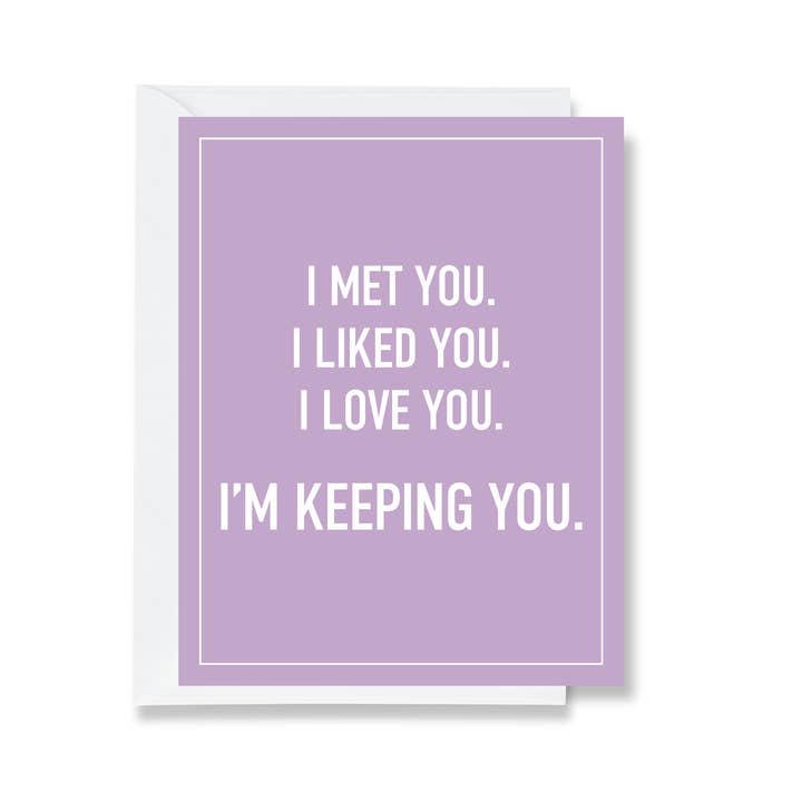 Ink & Attitude Stationery Company LLC - Wholesale Love Card - funny love/anniversary card | like you love you keeping you