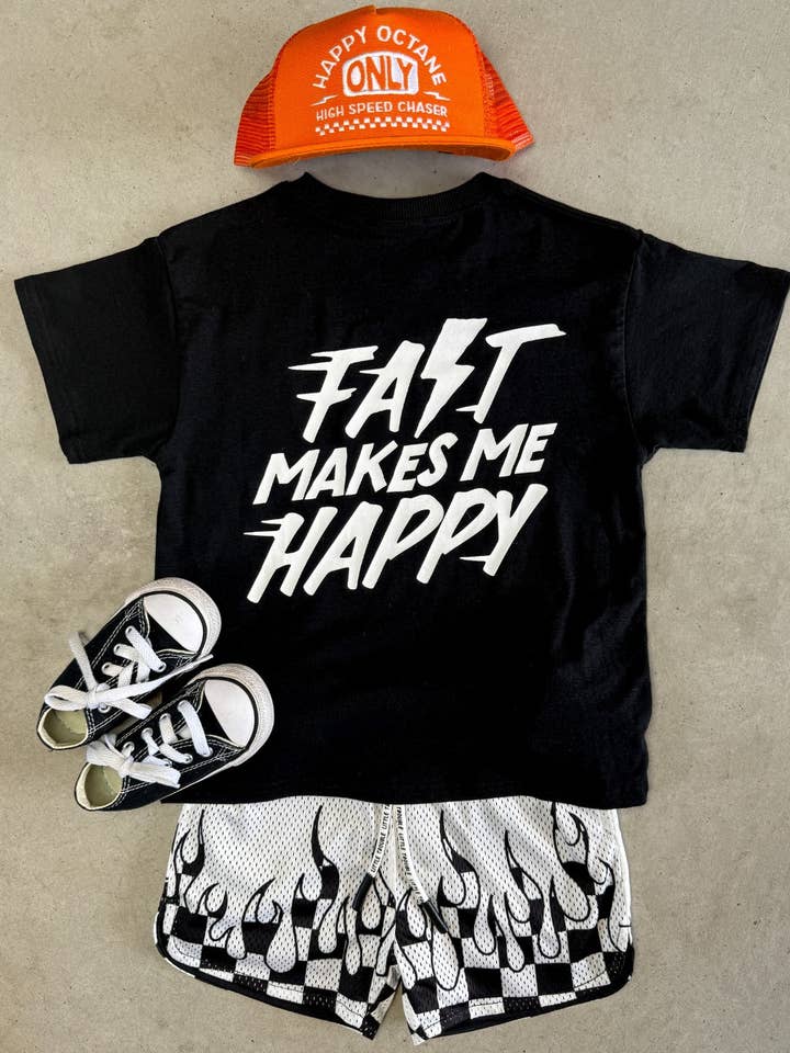 Shorts blancs à motif de flammes de chauffage pour la vente par Little Trouble