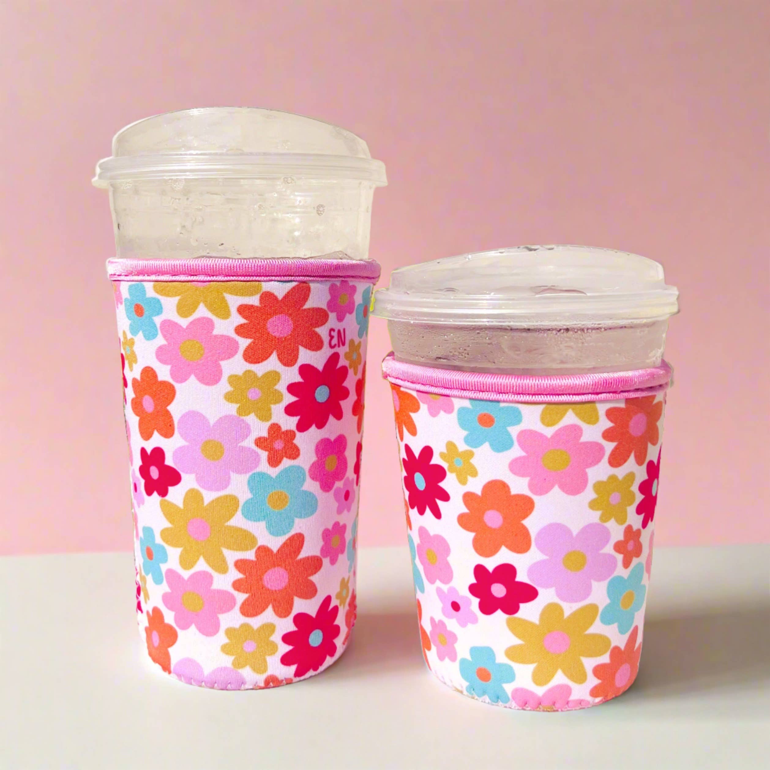 Elle Nicole - Venta al por mayor Fundas para recipientes de bebida - Funda para Vaso Cutie - Flores Retro - Funda para Bebidas Frías3