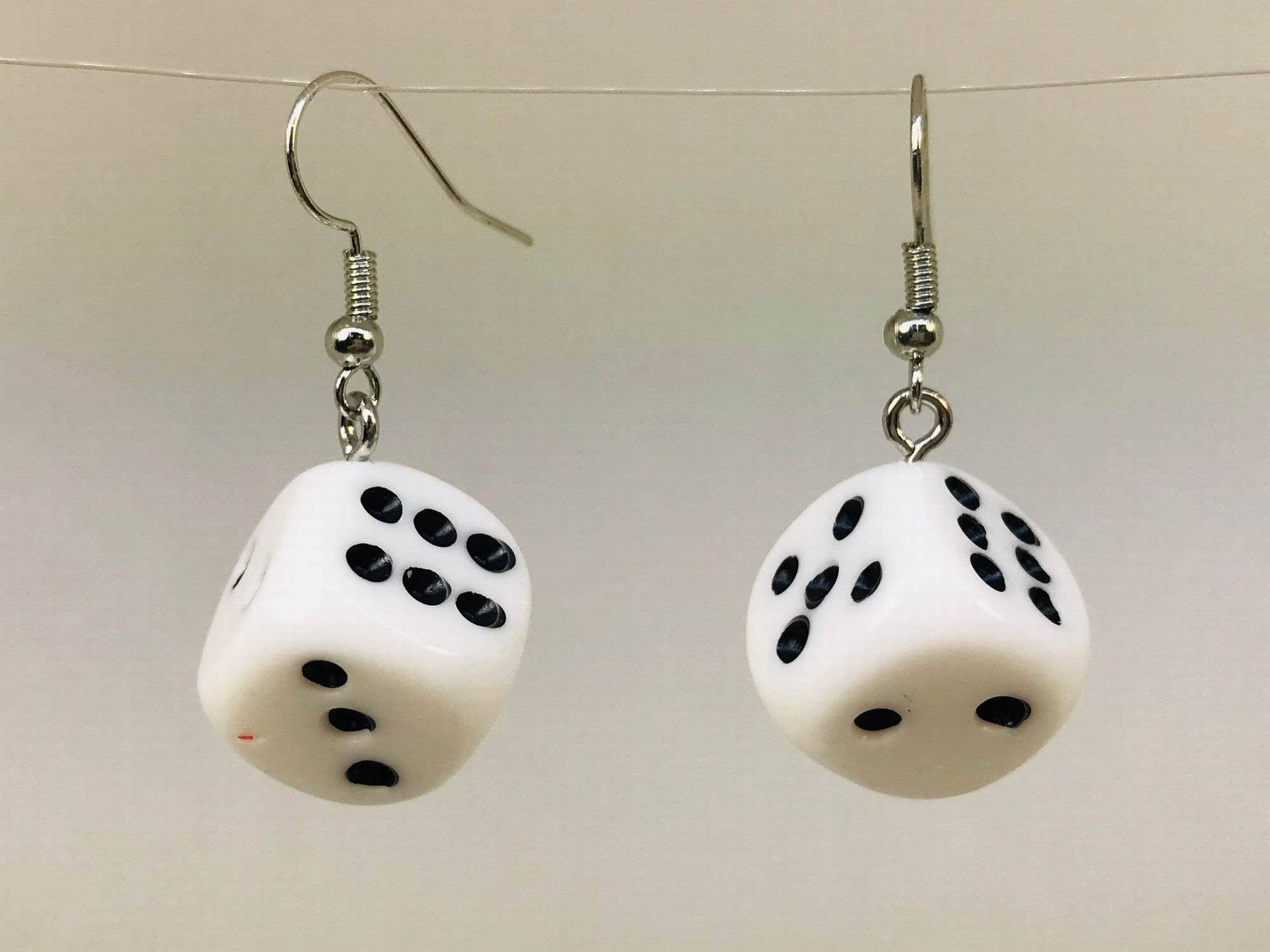 SimpleNGreat - Wholesale Dangle earrings - White Dice Earrings0