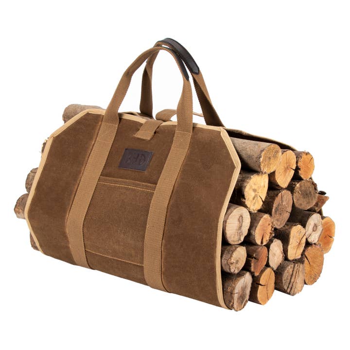 GEXWORLDWIDE - Wholesale Fire Pit - Heavy-Duty Waxed Canvas Firewood Bag with Handles