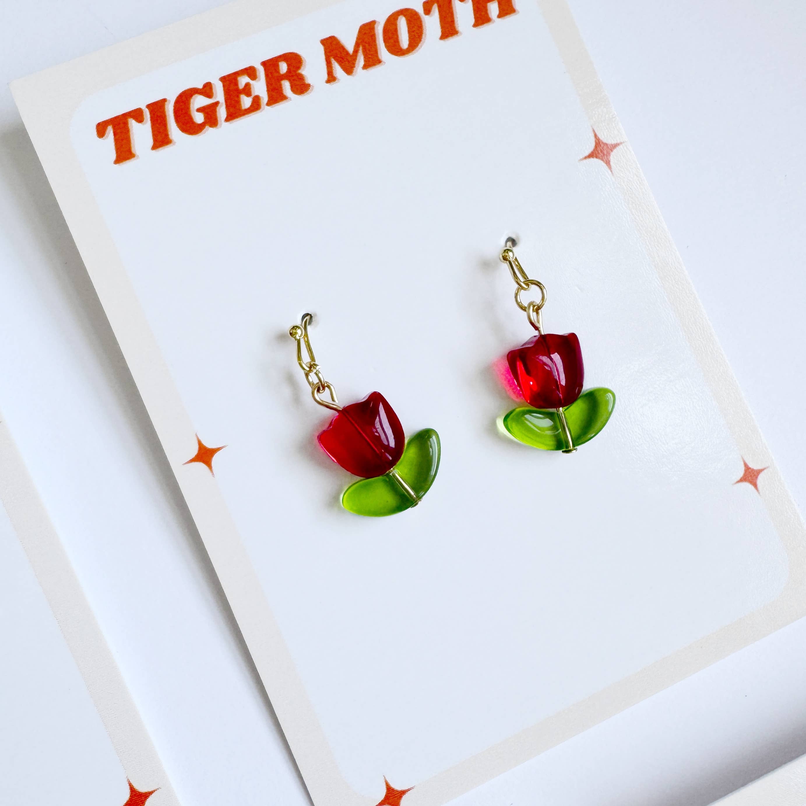 Tiger Moth Goods - Wholesale Dangle Earrings - Glass Tulip Earrings0