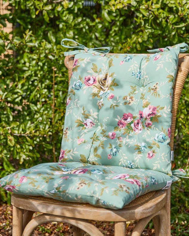 Dibor – wholesale Chair cushion – Set of 2 Green Floral Outdoor Seat Pads