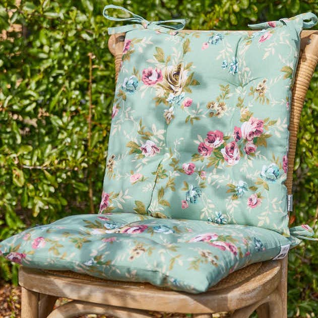 Dibor – wholesale Chair cushion – Set of 2 Green Floral Outdoor Seat Pads0