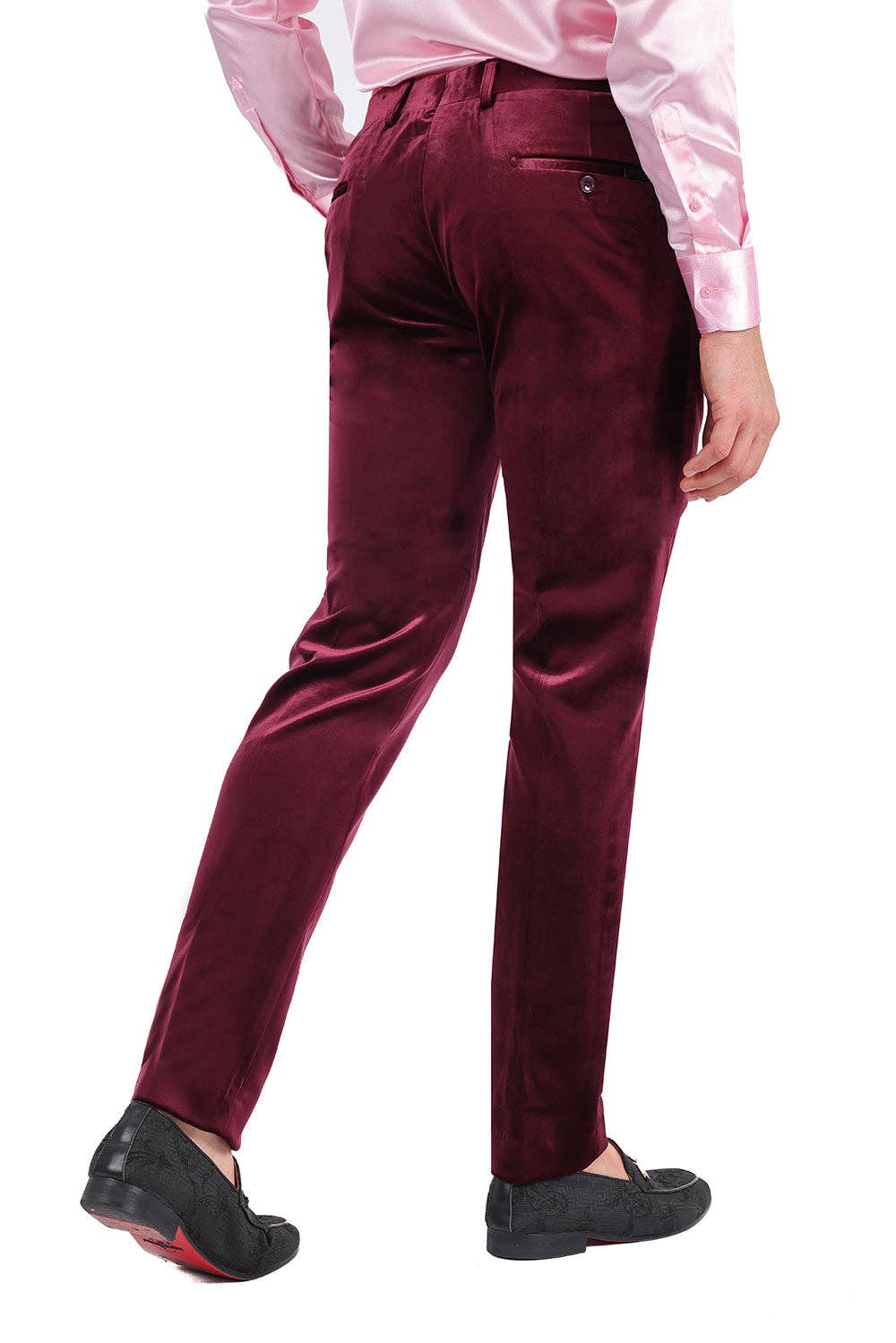 BARABAS - Wholesale Pants - Men's - Men's Velvet Shiny Chino Solid Color Dress Pants 3CP044