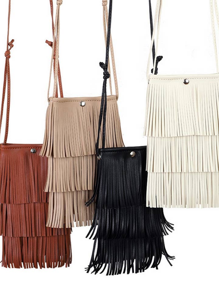 CWAB06084_SAC BANDOULIÈRE POUR TÉLÉPHONE AVEC FRANGES TENDANCE pour la vente par NINEXIS