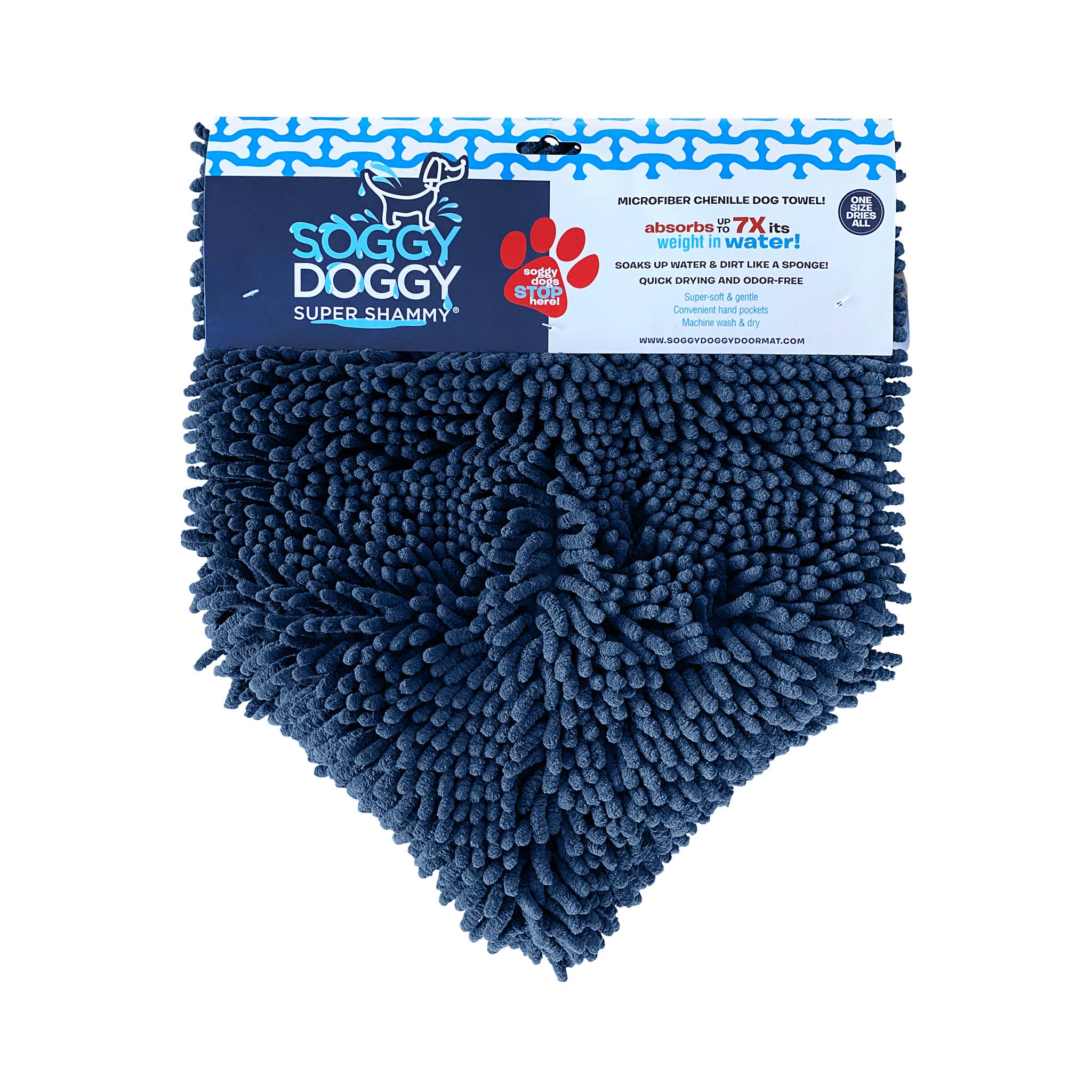Soggy Doggy Doormat - Wholesale Pet Towel - Dog - Soggy Doggy Super Shammy: Navy Blue1