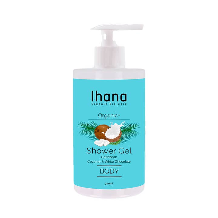 IH Organic Coconut-White Chocolate Shower Gel 300ml for wholesale by Ihana Luonto Pro