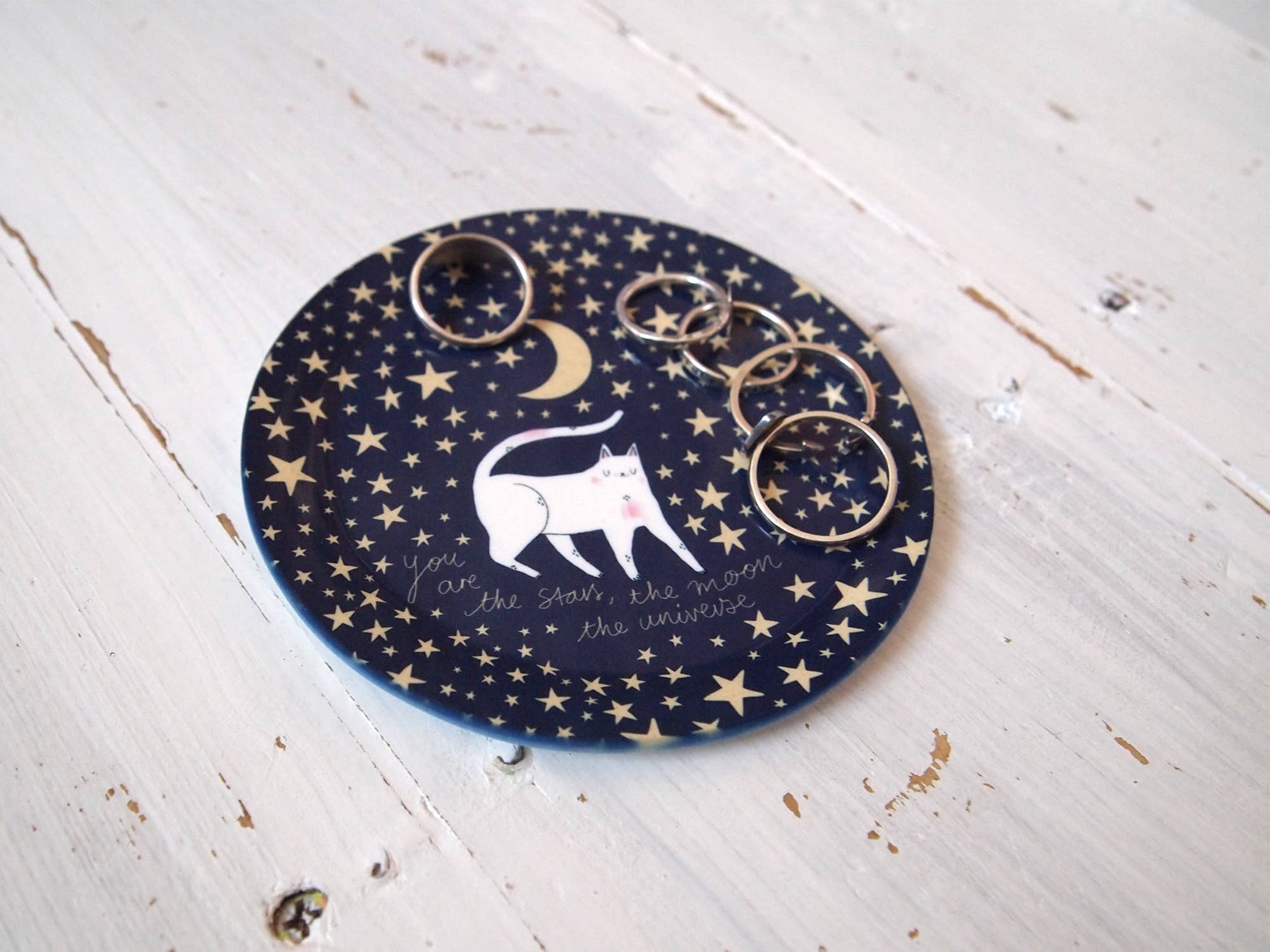 I LIKE CATS – wholesale Jewellery dish – Cat moon and stars ring dish trinket tray7