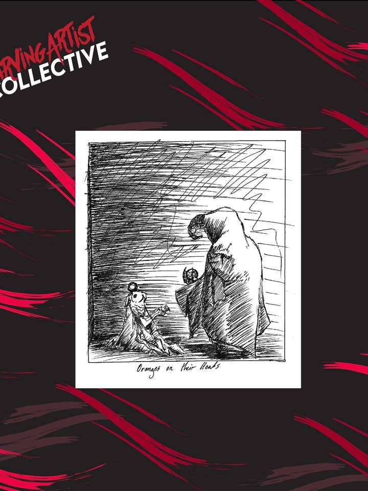 Orange sur la tête pour la vente par The Starving Artist