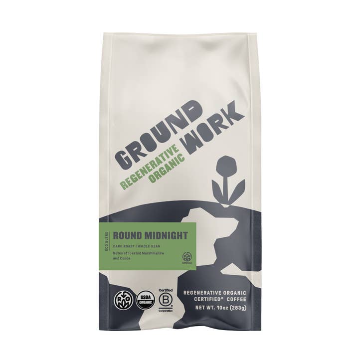 Regenerative Organic Certified® Round Midnight Dark Roast for wholesale by Groundwork Coffee Roasters