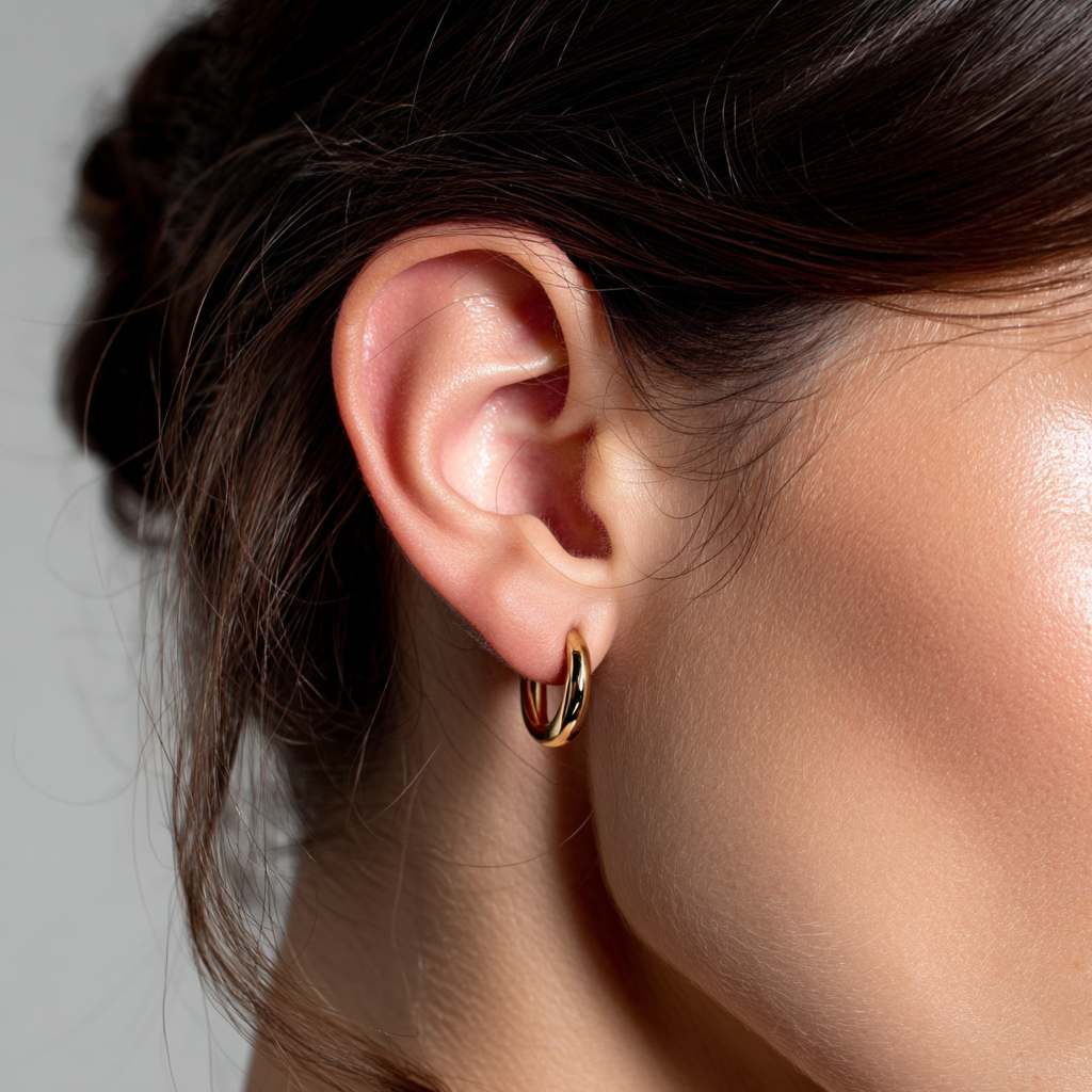 Amy and Annette - Wholesale Huggie Earrings - 14K Gold Graduated Hoop Huggie Earring7