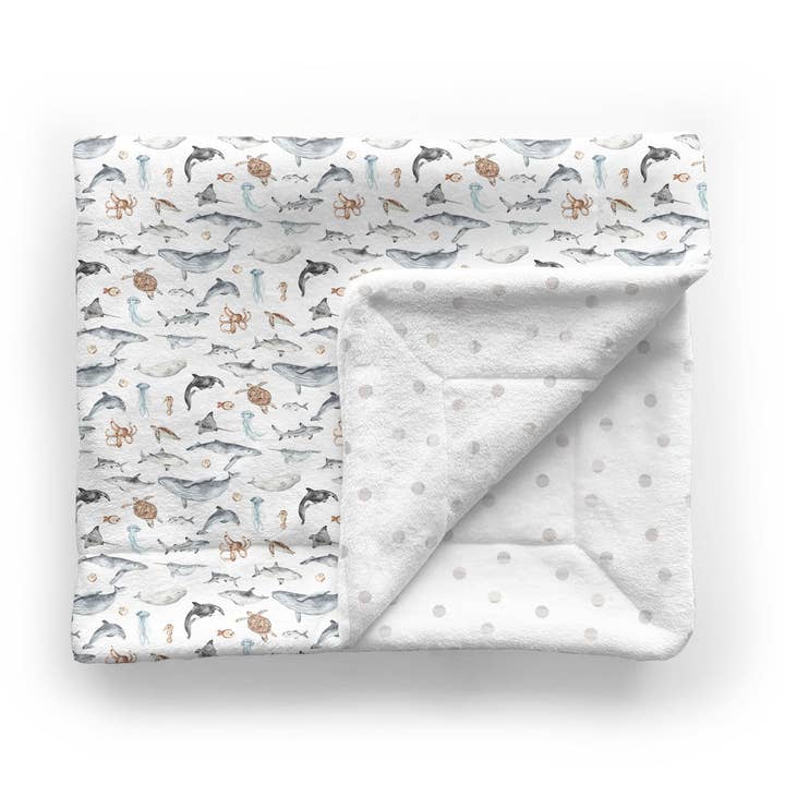 Minky tæppe til børn | Ocean Explorer for engroshandel hos Audrey & Bear