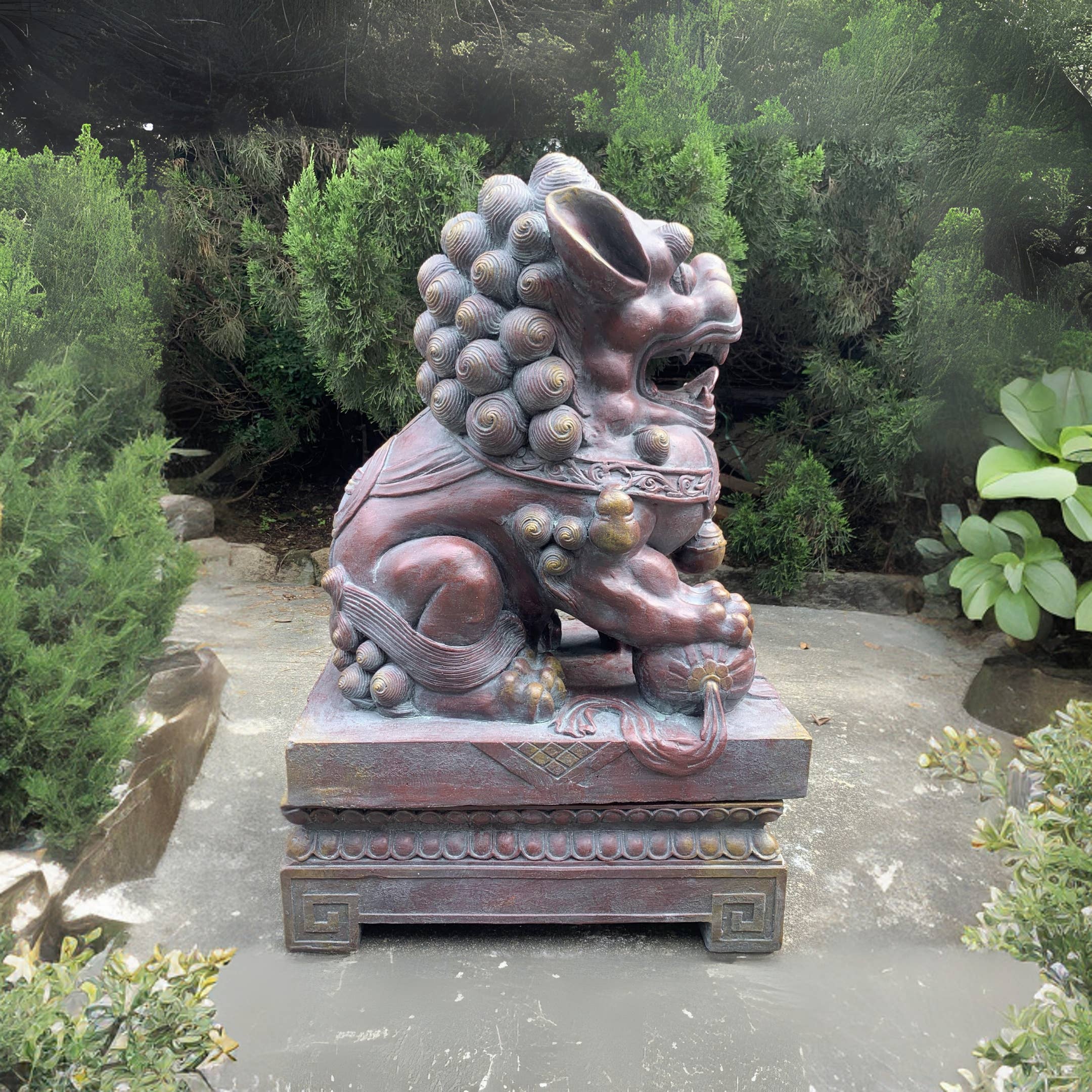 Zaer Ltd. International - Wholesale Sculpture - Magnesium Foo Dog Statues "Gan & An" 2PC/Set- Options11