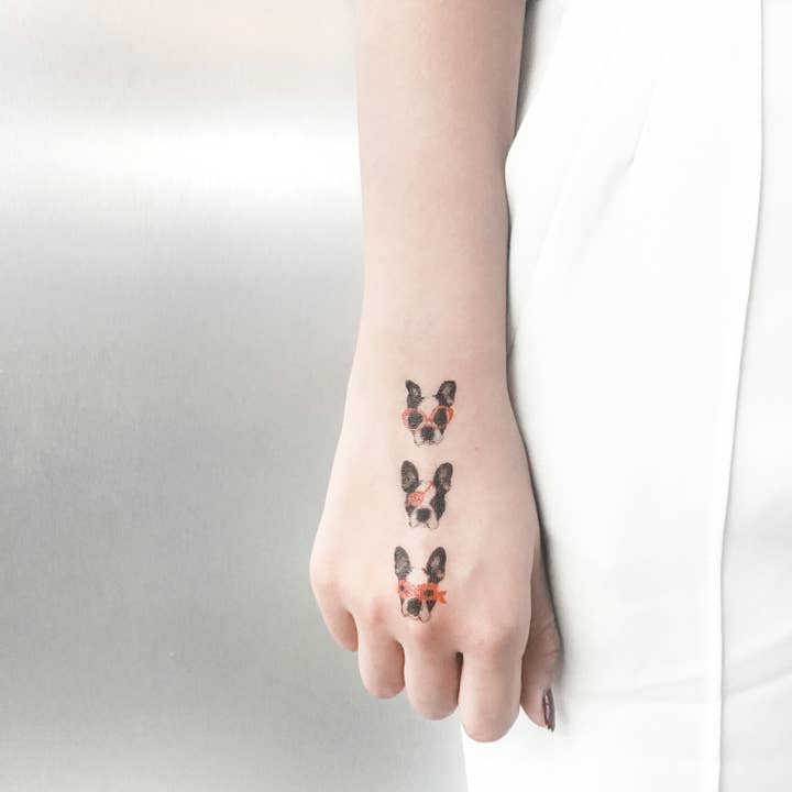 PAPERSELF - Wholesale Temporary Tattoo - 3 Of A Kind - Dogs Temporary Tattoos Stickers