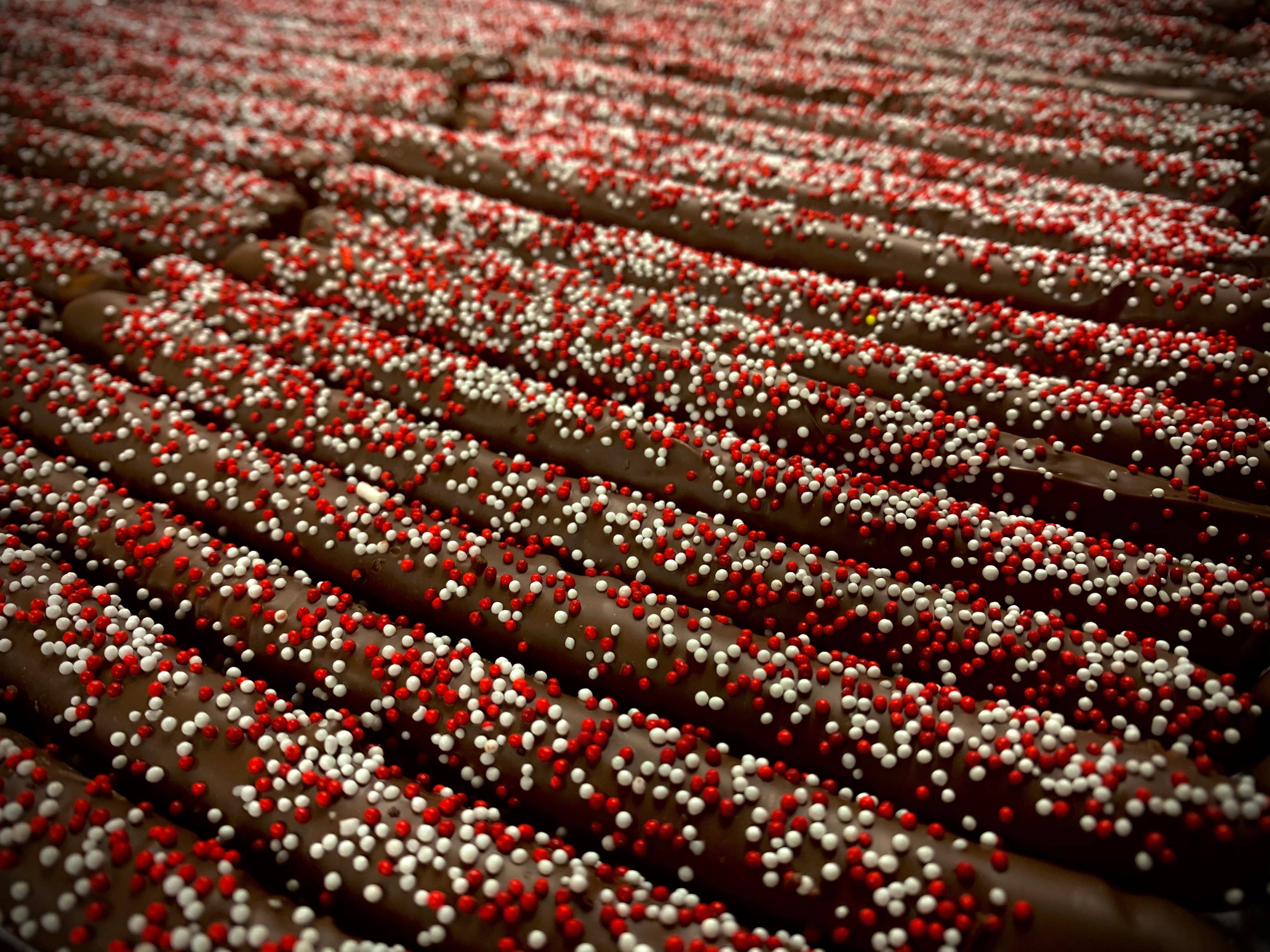 O'Shea's Candies Sweet Shop - Wholesale Chocolate Covered Sweets - Pretzel Rods - 2 PK - Milk Chocolate w/ Customized Color1