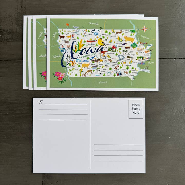 Galleyware - Wholesale Postcard - Iowa 4" x 6" Postcard