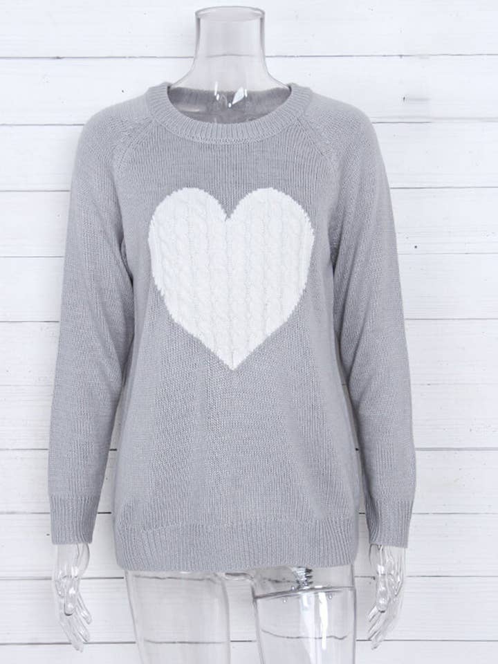 safistyle - Wholesale Knit Sweater - Women's - Knit Sweater with Heart Pattern14