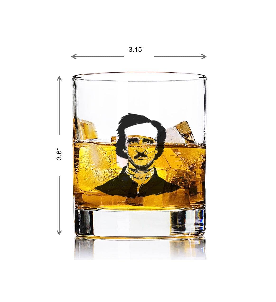 Fly Paper Products - Wholesale Cocktail/Liquor Glass - Edgar Allen Poe Glass Tumbler l Bar Glass 5