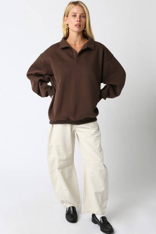 Olivaceous - Wholesale Knit Sweater - Women's - Julie Button Sweater8