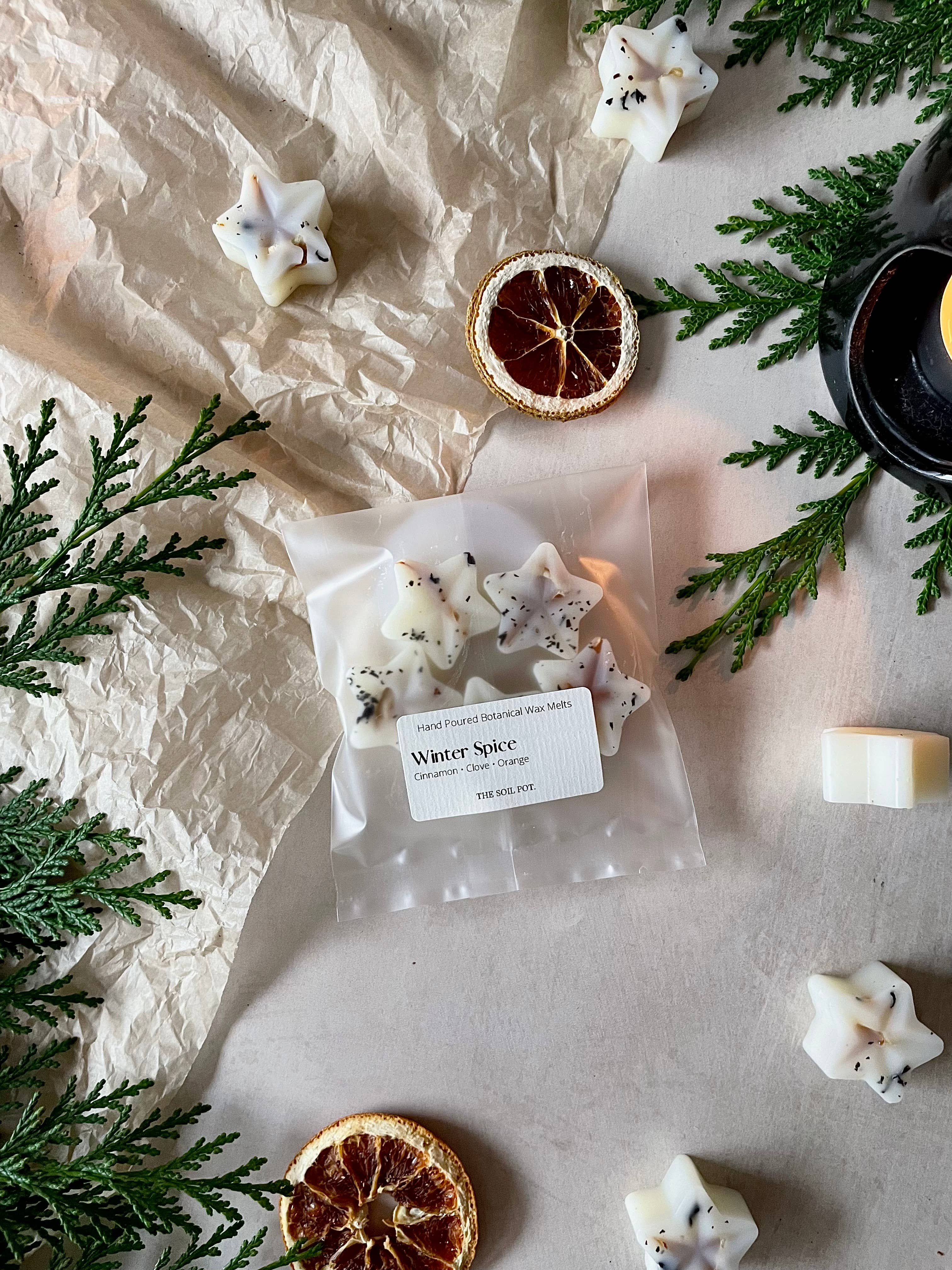 The Soil Pot – wholesale Wax melt – Winter Spice wax melt stars, Christmas wax melts