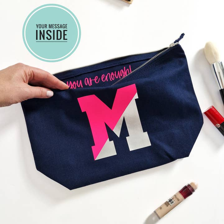 Personalised pouch with message inside. Different Colours Available. for wholesale by Put A Name On It LTD