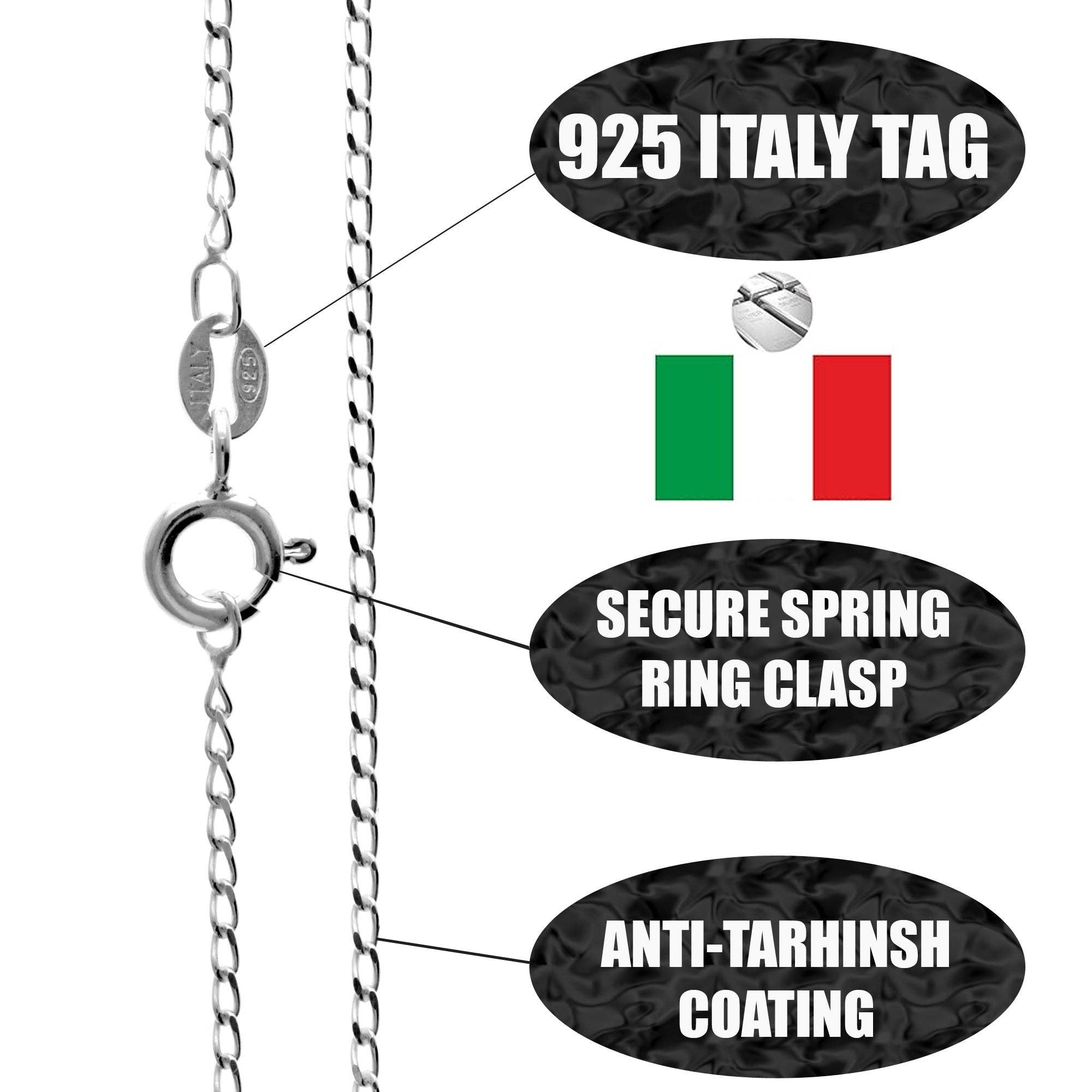 SilverAmber Jewellery - Vendita all'ingrosso Collane a catena e maglie - Made in Italy - Catena Delicata a Maglia Lunga 1,2 MM in Argento Sterling 925 - GCH0243