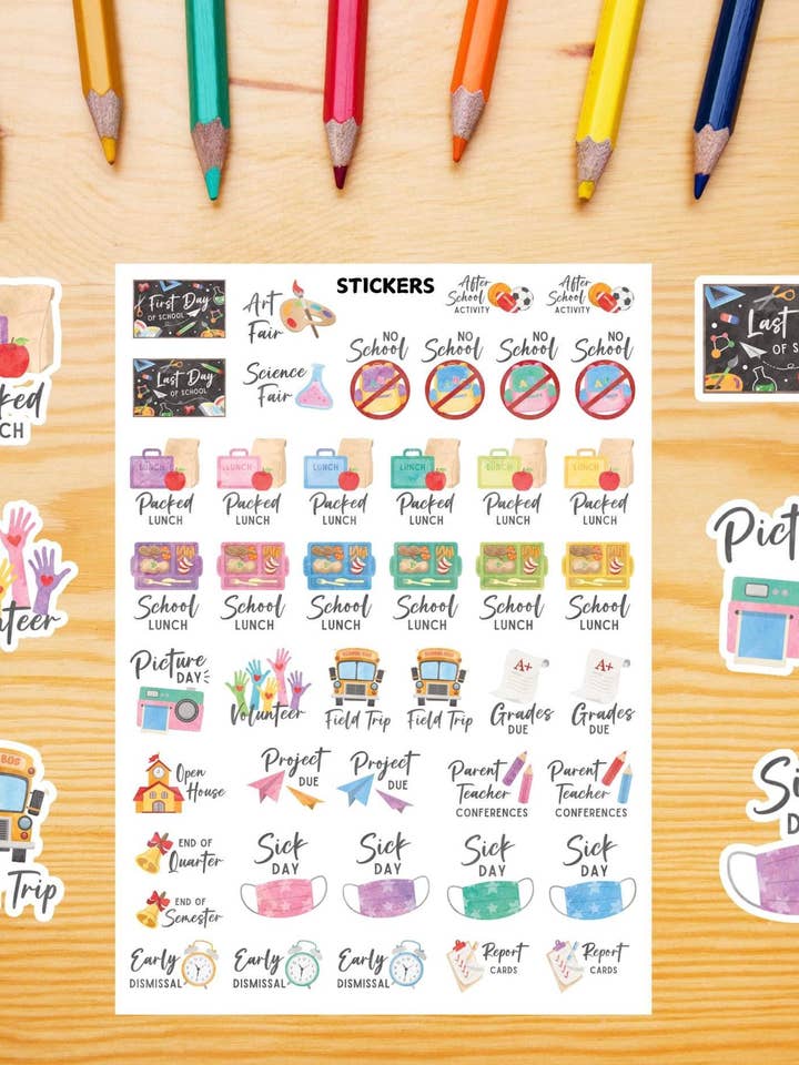 Klistermärkeset för skol- och lärarplanerare för kalendrar för wholesale av Thirty Three Prints