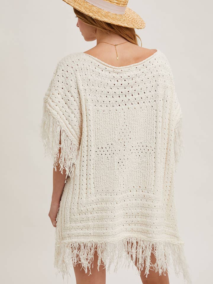 Bluivy - Vendita all'ingrosso Poncho - Donna - PONCHO WESTERN IN MAGLIA CON FRANGE7