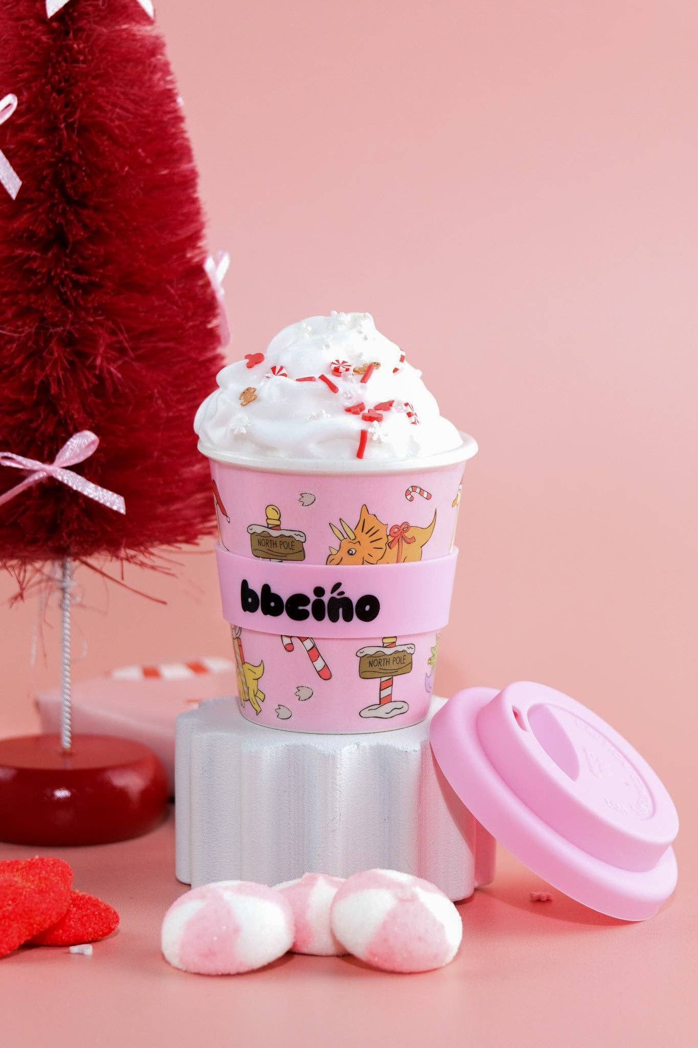 BBcino - Wholesale Drinking Glass/Cup - Kids & Baby - Santa’s Little Sipper in Pink - 120ml (STRAW INCLUDED)15