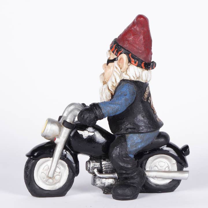 Hi-Line Gift Ltd. - Wholesale Garden Gnome - Peace Biker Gnome (Hi-Line Exclusive)