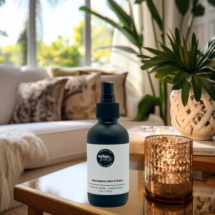 Eucalyptus Mint & Rain Room Spray for wholesale by Indigo Scents Candle Co.